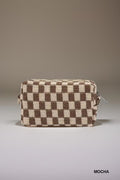 The Everyday Check Makeup Bag – Mocha
