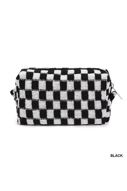 The Everyday Check Makeup Bag – Mocha