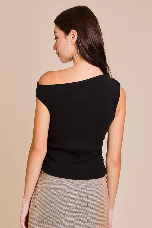 The Essential Off- Shoulder Top: Black