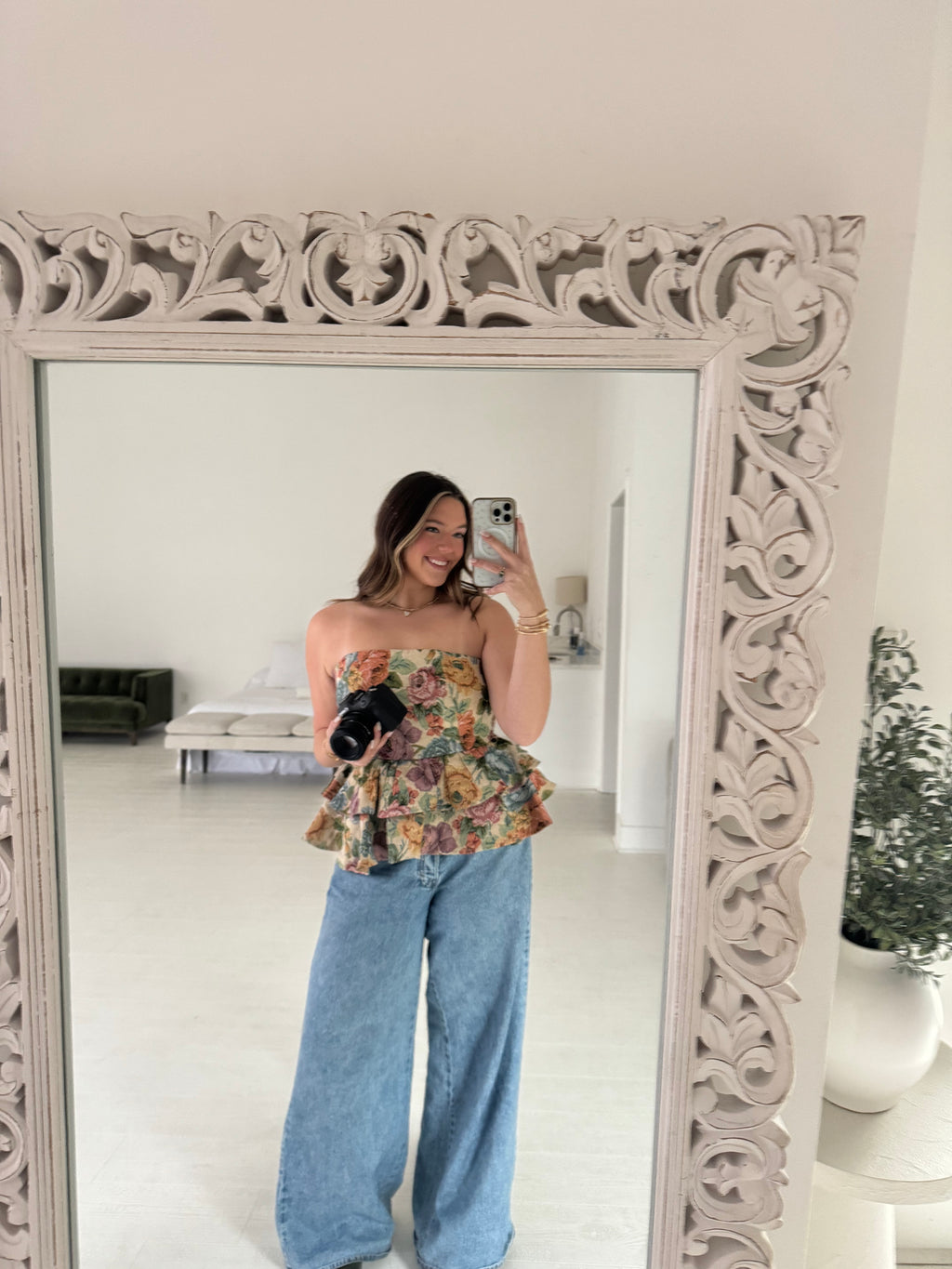 Vintage Floral Tiered Tube Top