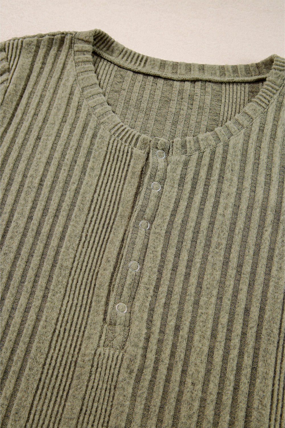 Olive Ribbed Sweater Top