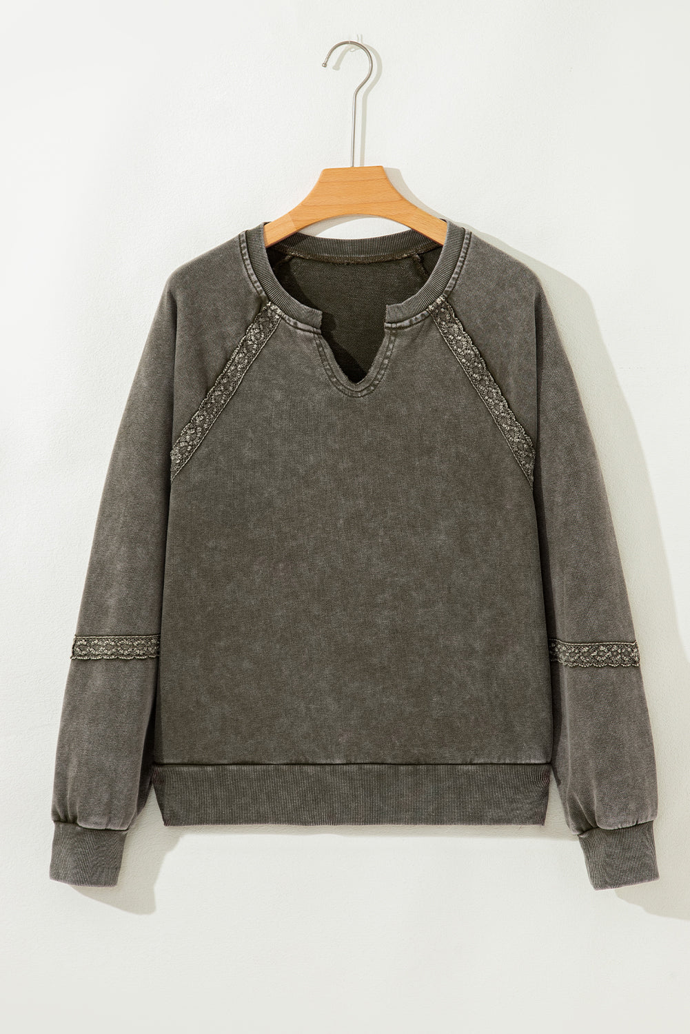 Deep Sage Lace Sweatshirt