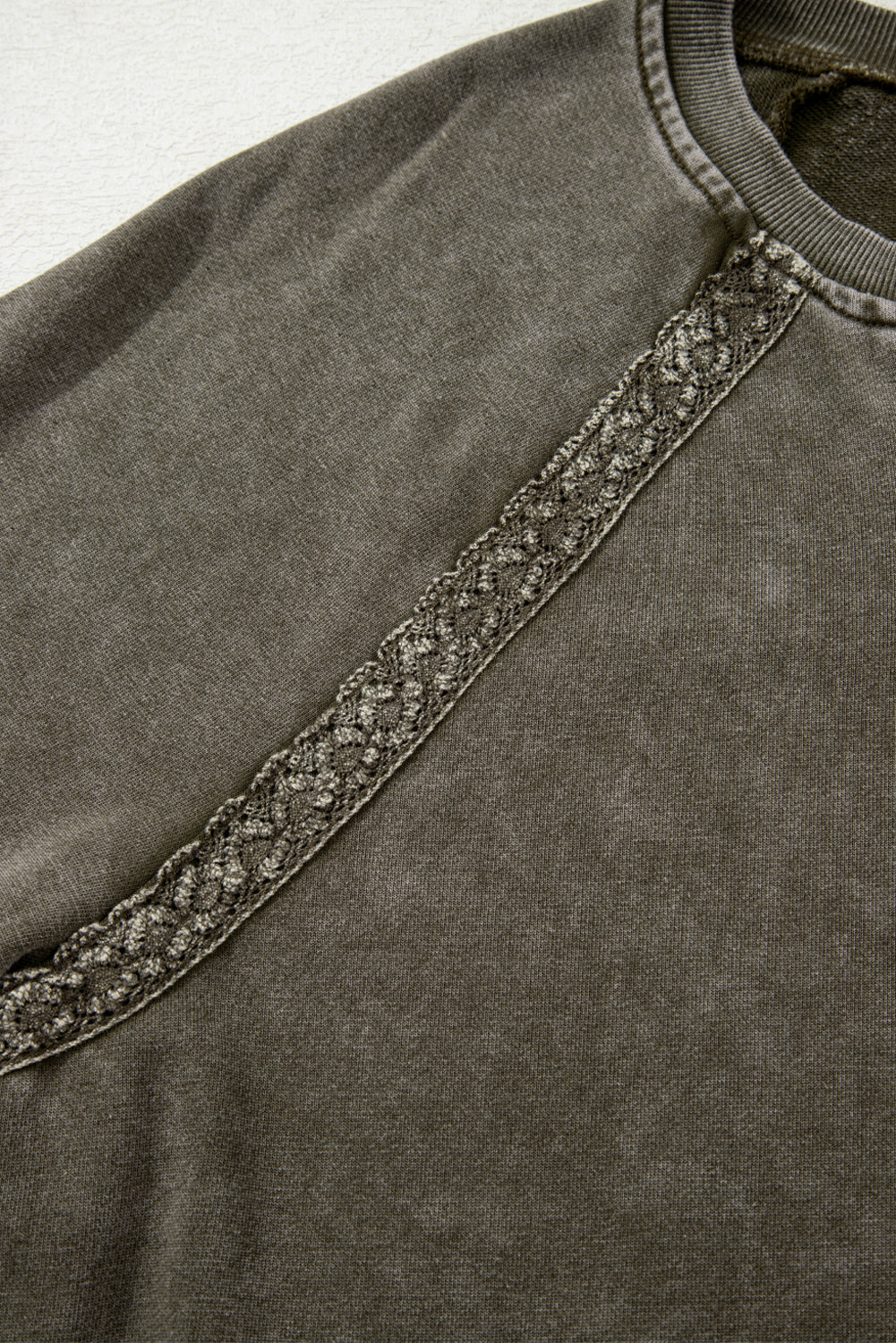 Deep Sage Lace Sweatshirt