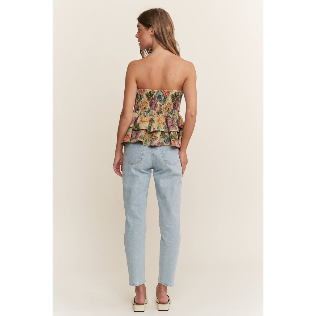 Vintage Floral Tiered Tube Top